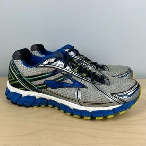 Brooks Men’s Size 10.5 D Adrenaline GTS 15 Gray Blue Athletic Running Shoes